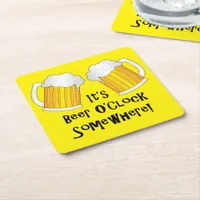 Beer O'Clock Sun is Over the Yardarm Funny Coaster