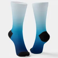 Light to Dark Ocean Blue Gradient Socks