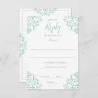 Elegant Reply Card - Nadine (Light Turquoise)