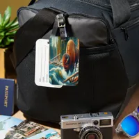 Majestic Bison Wading Luggage Tag