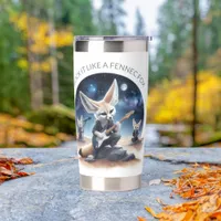 Cute Fennec Foxes Rocking Acoustic Guitars Insulated Tumbler