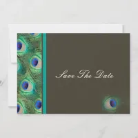 peacock blue mocha  teal Save the date