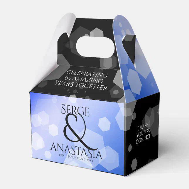 Chic 45th 51st 65th Sapphire Wedding Anniversary Favor Boxes