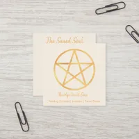 Gold Pentagram  Square Business Card