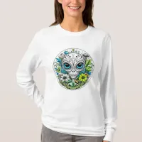 Extraterrestrial Alien in Flowers Starry Night T-Shirt