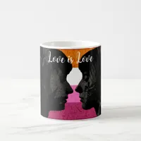 Lesbian Flag with Two Woman Silhouettes  Coffee Mug