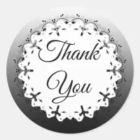 Black and White Thank You Stickers