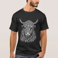 Scottish Highland Bull Illustration  T-Shirt