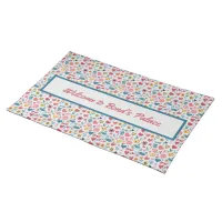 Crayon Pastel Heart & Flowers Cloth Placemat