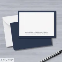 Simple Minimalist Navy Blue Note Card