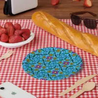 Abstract Floral Paper Plates