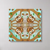 Hand Drawn Owl Mandala Artwork  Canvas Print