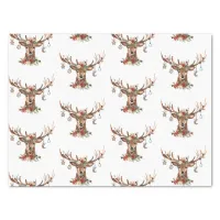 Rustic Christmas Reindeer Antler Ornaments Tissue Paper