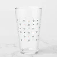 Christmas snowflakes and dots pattern glass