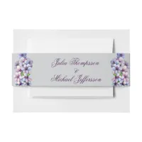 Romantic and Poetic Pastel Lilac Watercolor Invitation Belly Band