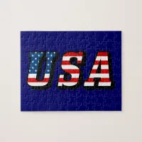 USA Flag Text Puzzle