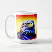 Patriotic Eagle and American Flag Personalized Coffee Mug