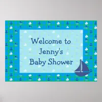 Personalize Nautical Sailboats  Baby shower Poster