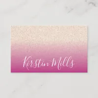 Bold Pink Feminine Glitter Business Card