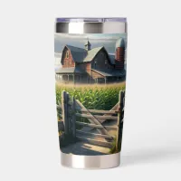 Rustic Farm House with a Cornfield Ai Art Insulated Tumbler