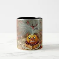 Vintage Jack o'Lantern with Witches Two-Tone Coffee Mug