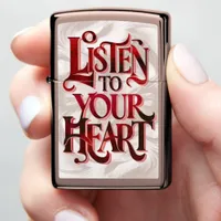 Emotive call to embrace feelings. zippo lighter