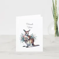 Kangaroo Animals Baby Shower Thank You Note Card