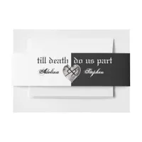 Boho Wildflower Gothic Viking Eternal Love Wedding Invitation Belly Band