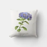 Blue Hydrangea Flower Throw Pillow