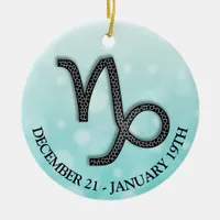 Zodiac Sign Capricorn Goat Symbol Christmas Ceramic Ornament