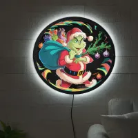 Grinch steals Christmas in vibrant style! LED Sign