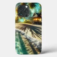 Beautiful Sunset Beach House Themed iPhone 13 Pro Case