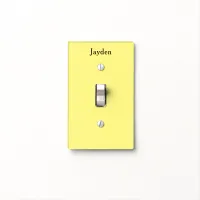 Custom Unisex Name Baby Kid's Yellow Single Light Switch Cover