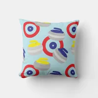 Curling Stones and Targets Pattern Throw Pillow