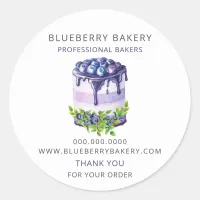 Modern Cute Blueberry Cake Pastry Bakery Box Seals