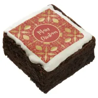 Stylish Red and Gold Christmas Brownie