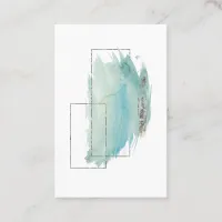 *~* Girly Geometric Silver & Turquoise Watercolor Business Card