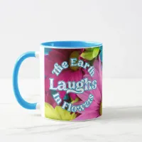 Blue Floral Mug, Famous Quotes Mug