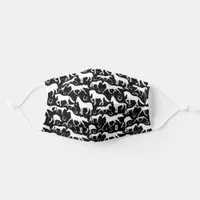 Black and White Horse Pony and Horseshoe Patterned Adult Cloth Face Mask