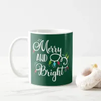 merry and bright holiday lights coffee mug