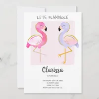 Cute Flamingo Pink Girly Invitation