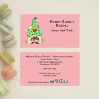 Gnome Hometown Bakery Pastry Cakes & Sweet Pink Business Card