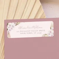 Pampas Grass Floral Wedding Return Address Label