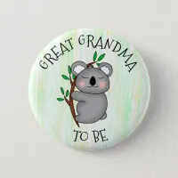 Great Grandma To Be | Koala themed Baby Shower Button