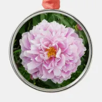 A Peony with Raindrops Metal Ornament