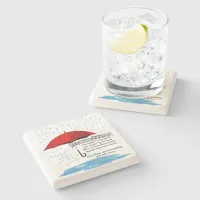 Raining & Sing Alternative Facts Limestone Coaster