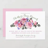 Mothers Day Pastel Spring Pink Floral Invitation