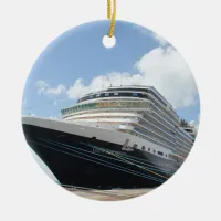 MS Nieuw Amsterdam Cruise Ship on Aruba Ceramic Ornament