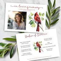 Red Cardinal Memorial Funeral Program