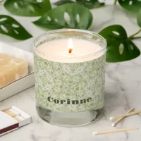 Monogram Name Sage Green Pattern | Scented Candle